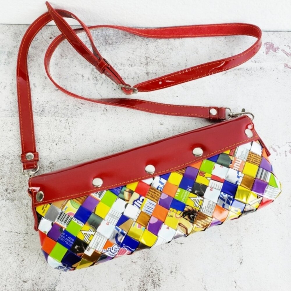 Nahui Ollin Y2K Unique Crossbody Bag Candy Wrapper Mini Purse Patent Leather